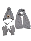 Kitti 1-4 Yaş Erkek Bebek & Çocuk Atkı Bere Eldiven 3'lü Takım thumbnail 2