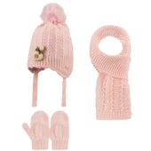 Kitti 0-18 Ay Kız Bebek Atkı Bere Eldiven 3'lü Takım thumbnail 2