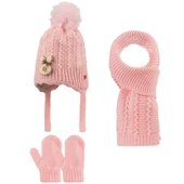 Kitti 0-18 Ay Kız Bebek Atkı Bere Eldiven 3'lü Takım thumbnail 3