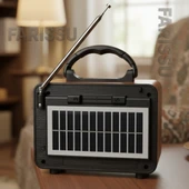 EVERTON RT-735 Retro Tasarım Güneş Enerjili Bluetooth USB/TF MP3 FM/AM/SW Radyo - 3