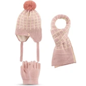 Kitti 4-8 Yaş Kız Çocuk Atkı Bere Eldiven 3'lü Takım thumbnail 3