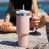 Igloo Stadler Çelik Thermo-Mug 1.2 Litre Pembe-Beyaz 12Saat Sıcak/18Saat Soğuk Saklama thumbnail 5