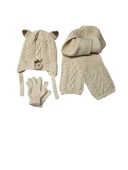 Kitti 1-4 Yaş Kız Bebek & Çocuk  Atkı Bere Eldiven 3'lü Takım thumbnail 1