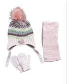 Kitti 0-18 Ay Kız Bebek Atkı Bere Eldiven 3'lü Takım thumbnail 1