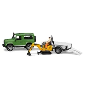 Bruder Land Rover Arazi Aracı Ve Jcb Mini Kazıcı BR02593 thumbnail 4