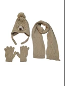 Kitti 1-4 Yaş Erkek Bebek & Çocuk Atkı Bere Eldiven 3'lü Takım thumbnail 3