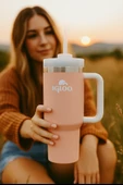 Igloo Stadler Çelik Thermo-Mug 1.2 Litre Pembe-Beyaz 12Saat Sıcak/18Saat Soğuk Saklama thumbnail 1
