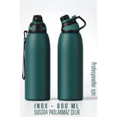 Modacar Inox Çelik Termos - 600 ml  SUS304 Çelik Termos Profesyonel YEŞİL - 1