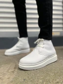 STABLE Bağcıklı Ortopedik Taban Cilt Erkek Spor Bot CBT - Beyaz - 2