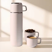 Paslanmaz Çelik  3 Bardaklı Matara Seti-500 ml thumbnail 3