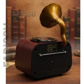 Retro Gramofon Görünümlü Bluetooth'lu FM/AM/SW 3 Bant Radyo ve Müzik Çalar (Everton RT-738) - 3