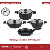 Kahramanlar Roma İndüksiyon Tabanlı Granit Tencere Takımı thumbnail 2