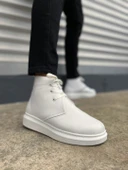 STABLE Bağcıklı Ortopedik Taban Cilt Erkek Spor Bot CBT - Beyaz - 1