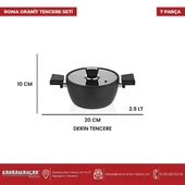 Kahramanlar Roma İndüksiyon Tabanlı Granit Tencere Takımı thumbnail 5