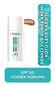 Loreal Paris Bright Reveal Spf 50+ Koyu Leke Karşıtı Renkli Fluid Günlük Yüz Güneş Kremi 50ml - Medium - 1