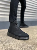 STABLE Bağcıklı Ortopedik Taban Süet Erkek Spor Bot SST - Siyah - 1