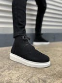 STABLE Bağcıklı Ortopedik Taban Süet Erkek Spor Bot SBT - Siyah - 1