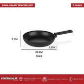 Kahramanlar Roma İndüksiyon Tabanlı Granit Tencere Takımı thumbnail 6