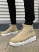 STABLE Bağcıklı Ortopedik Taban Süet Erkek Spor Bot SBT - Krem - 2