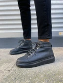 Atto Bağcıklı Ortopedik Taban Cilt Erkek Spor Bot CST - Siyah - 2