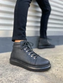 Atto Bağcıklı Ortopedik Taban Cilt Erkek Spor Bot CST - Siyah - 1