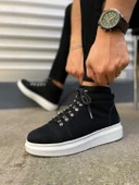 Atto Bağcıklı Ortopedik Taban Süet Erkek Spor Bot SBT - Siyah - 1