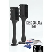 Modacar Saç İnceltme ve Şekillendirme Tarağı Çift Fonksiyonlu Saç Kırığı İçin Saç İncelten Jiletli Tarak - 1