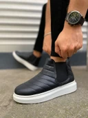 Otso Bağcıksız Ortopedik Taban Cilt Erkek Spor Bot CBT - Siyah - 1