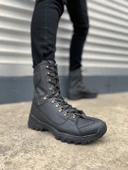 Ekir Bağcıklı Ortopedik Taban Günlük Cilt Erkek Askeri Postal Bot CST Siyah - 1