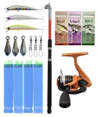 YekOutdoor Çocuk Olta Seti Kendo Elbe 2.10m 70-150gr Olta Kamışı&Okuma X-Otic XT-20NO Neon Orange 1BB Olta Makinesi - 1