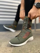 Otre Bağcıklı Ortopedik Taban Günlük Cilt Erkek Askeri Postal Bot CBT Haki - 3