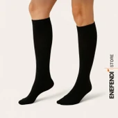 ANNE ÇORABI DİZALTI KALIN SICAK LİKRALI ESNEK YÜNLÜ RAHAT ÇORAP 36-40 SİYAH HEDİYE thumbnail 3