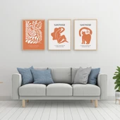 Turuncunun Büyüsü Matisse  Duvar Tablosu Çerçeveli 3'lü Set Ahşap Renk 30 x 42 Boyut/Ebat thumbnail 1