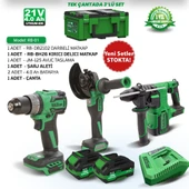 HaisPro Akülü Set - 3'lü Profesyonel Akülü Set + 2X4 Ah Çift Akü - RB-01 thumbnail 4