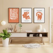 Turuncunun Büyüsü Matisse  Duvar Tablosu Çerçeveli 3'lü Set Siyah Renk 30 x 42 Boyut/Ebat - 1