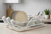 Deco Alüminyum Bulaşıklık Paslanmaz Bardak Tabak Kurutma Sepeti - 1
