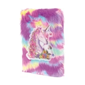 Çiçekli Unicorn Tasarımlı Peluş Hatıra Defteri - 1