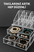 Şeffaf Akrilik Makyaj ve Takı Organizeri – 3 Katlı Çekmeceli Düzenleyici, Kompakt ve Dayanıklı thumbnail 4