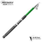 Teleskopik Olta Kamışı - Azur - 300cm - 40/80 Gr - Yeşil - Protackle thumbnail 1