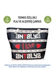 Termal Isı Yalıtımlı, Sıcak ve Soğuk Muhafazalı Kadın Çanta - Love Antalya Desen thumbnail 2