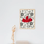 Kırmızı Siyah Kalabalık Duvar Tablosu Çerçeveli 3'lü Set Ahşap Renk 35 x 50 Boyut/Ebat thumbnail 2