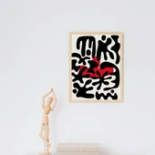 Kırmızı Siyah Kalabalık Duvar Tablosu Çerçeveli 3'lü Set Ahşap Renk 35 x 50 Boyut/Ebat thumbnail 3