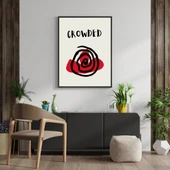 Kırmızı Siyah Kalabalık Duvar Tablosu Çerçeveli 3'lü Set Siyah Renk 21 x 30 Boyut/Ebat - 4