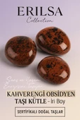 Sertifikalı Kahverengi Obsidyen Taşı Kütle İri Boy 30–40 mm – Şans ve Koruma Taşı - 1
