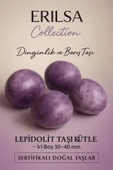 Sertifikalı Doğal Lepidolit Taşı Kütle İri Boy 30-40 mm – Dinginlik ve Ruhsal Barış Taşı - 1