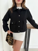 BİÇOMİ Zr model kaşe ceket siyah st255807 - 5