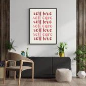 Self Love Care Duvar Tablosu Çerçeveli 3'lü Set Siyah Renk 21 x 30 Boyut/Ebat - 4