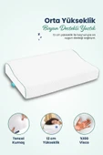 Orta Yüksek Boyun Destekli Ortopedik Visco Yastık 60x40x12-8cm - 1