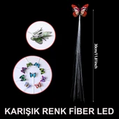 Led Fiber Optik Işıklı Kelebek Saç Klipsi - 4