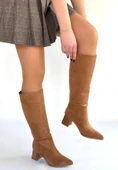 Roksa Taba Süet Topuklu Çizme thumbnail 1